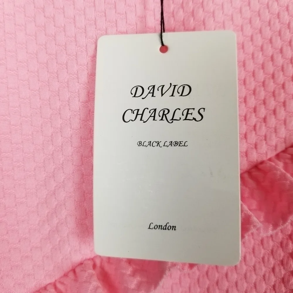 David Charles London Black Label Pink Diagonal Ruffle Shift Dress NWT Sz 12 Yrs - Picture 8 of 11